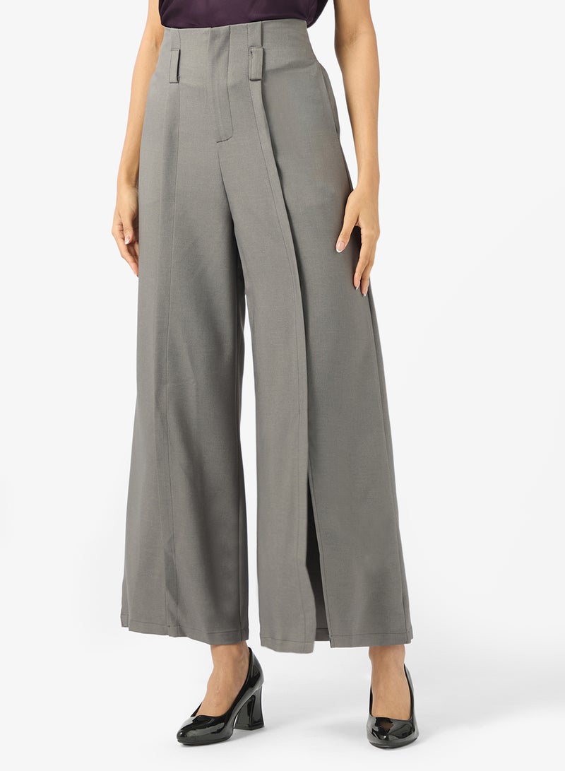 ELLA Wide Bottom Split Hem Pants - Image 1