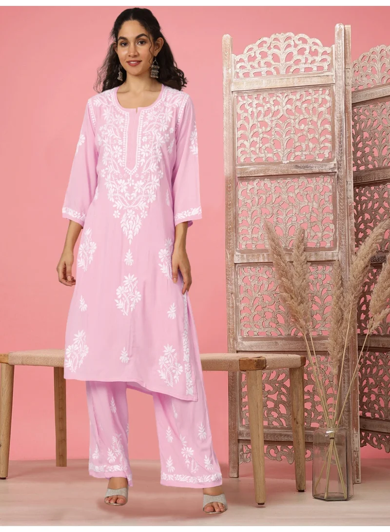 Alaya Women Hand Embroidered Chikankari Modal Kurta Set-AL3600KS