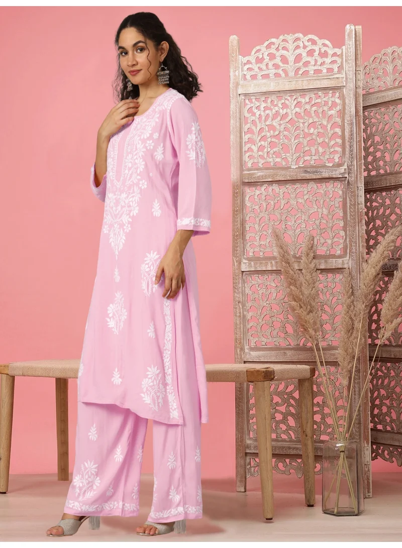 Alaya Women Hand Embroidered Chikankari Modal Kurta Set-AL3600KS