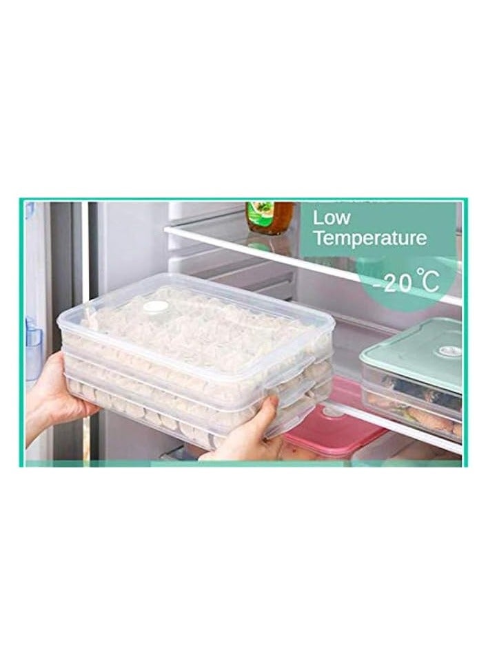 Green Tiger 3pcs Plastic Food Storage boxes, Stackable Fridge Freezer Crisper Storage Box, Stack Food Container Tray Organizer 3 Layer Refrigerator Box, Airtight Container for Food, Transparent Slim Containers - Image 3