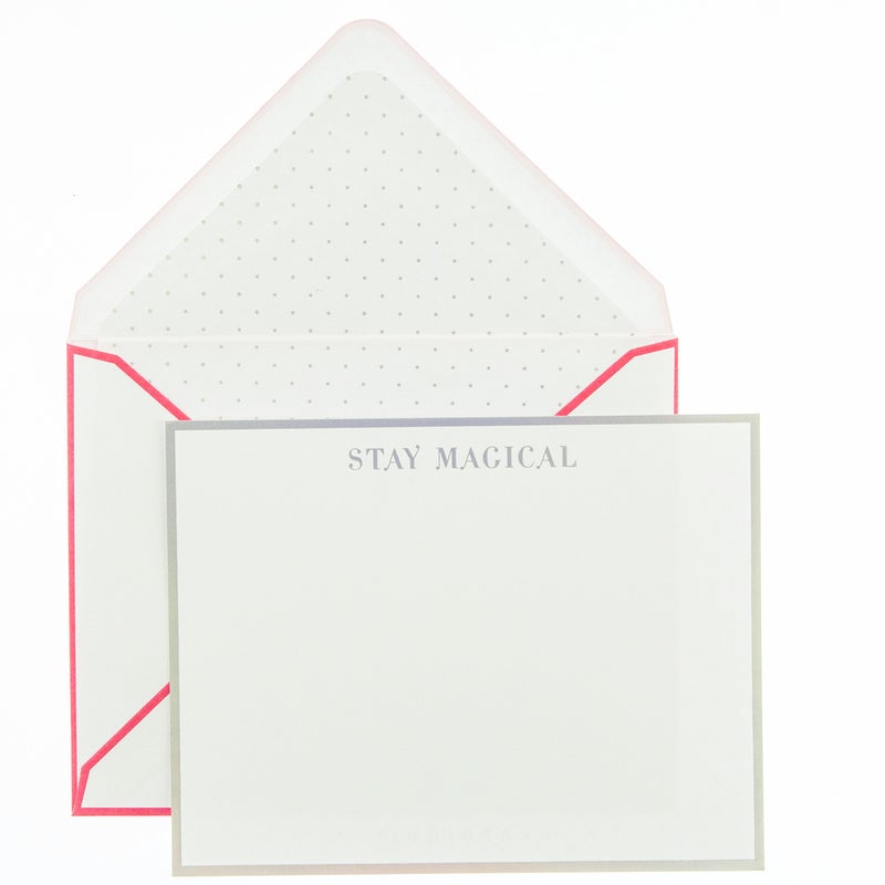 Graphique Flat Notes, â€œStay Magicalâ€ Design - 15 Special Occasion Sleek Note Cards & Envelopes With Pretty Silver Trim and â€œStay Magicalâ€ Message, 4.25" x 5.5" (DFN002) - Image 3