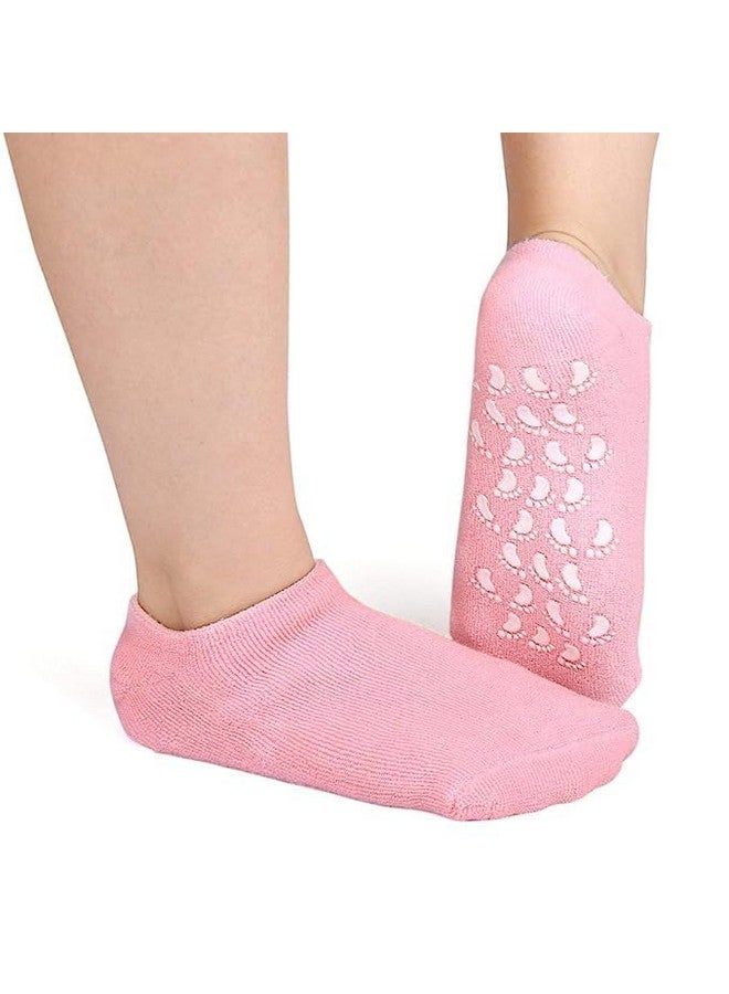 Magic Gel Moisturizing Treatment Gel Spa Foot Socks for Cracked Hills Pack of 1 Pink - Image 1