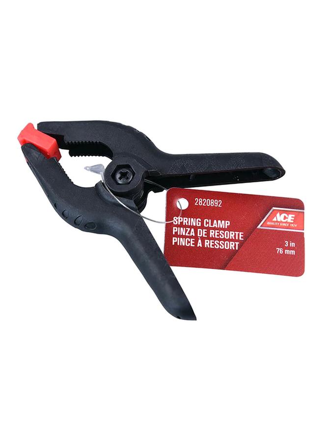 ACE Non-Slip Soft-Grip Wide Jaws Non-Marring Pads Plastic Spring Clamp Black and Orange 76mm XM18010627