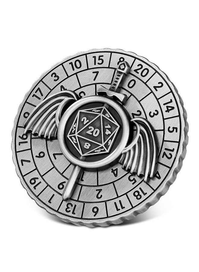 Keller & Weber Spinner DND Dice, 7-in-1 Fighters Swords Metallic D&D Dice, Fighters Swords Roulette Dice Spinner for DND Dice Set, DND Gifts with Gift Box, Role Playing Board Game Accessories, Dark Silver - Image 2