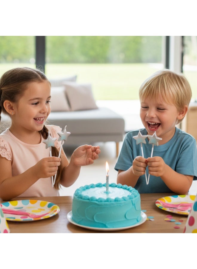 Ciao Silver Star Birthday Candle Set – Pack of 4 Metallic Cake Candles for Parties, Birthdays, and Celebrations - Image 2