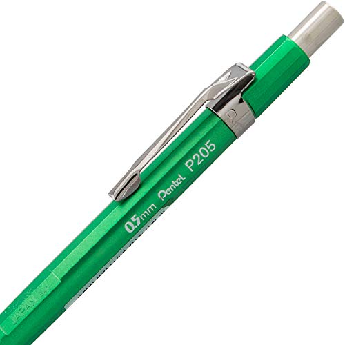 Pentel Sharp Mechanical Pencil, (0.5mm), Metallic Green Barrel, Box of 12 (P205MD) - Image 4