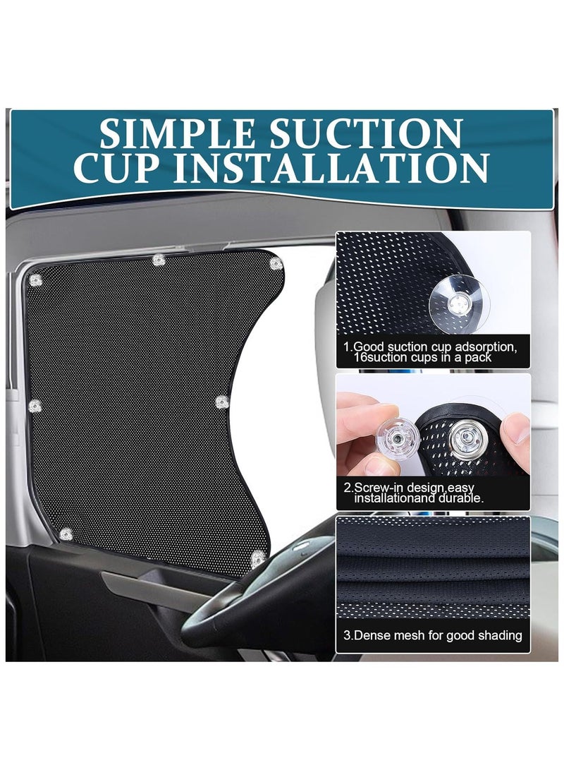 SYOSI 2 Pcs Side Window Sun Shade for Semi-Truck, 19.68'' X 23.53'' Semi Window Sun Shade, Suction Cup, Heat Protect, Fit for Freightliner Volvo VNL RV International Trucks, Semi Truck Accessories Interior - Image 2