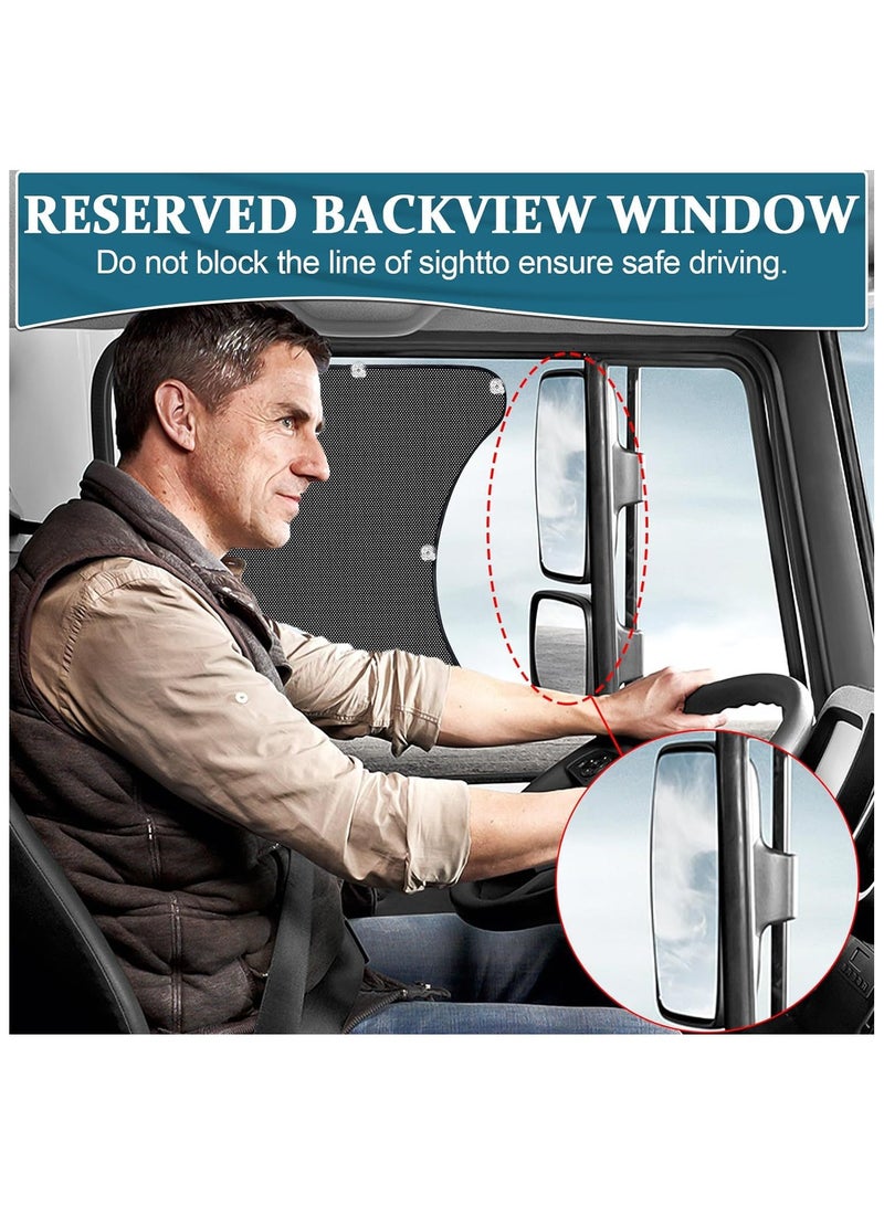 SYOSI 2 Pcs Side Window Sun Shade for Semi-Truck, 19.68'' X 23.53'' Semi Window Sun Shade, Suction Cup, Heat Protect, Fit for Freightliner Volvo VNL RV International Trucks, Semi Truck Accessories Interior - Image 3