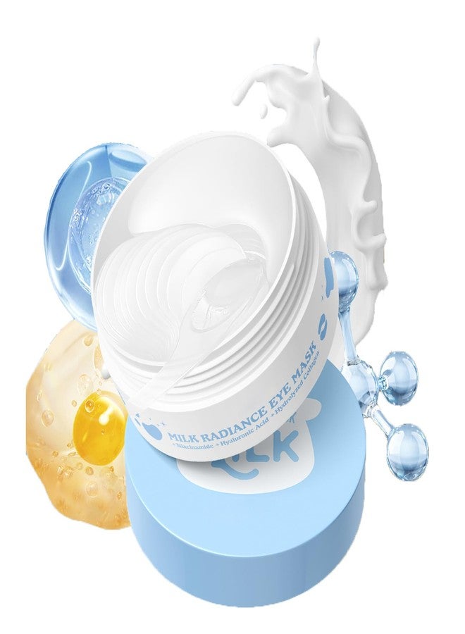 AKARY Milk Under Eye Patches 60PCS, for Dullness, Fine Lines & Dryness, Hydrating Eye Pads with Hyaluronic Acid, Firming & Nourishing, Enhance Elasticity, Radiant Glow, Mask Skincare for Women & Men - Image 1