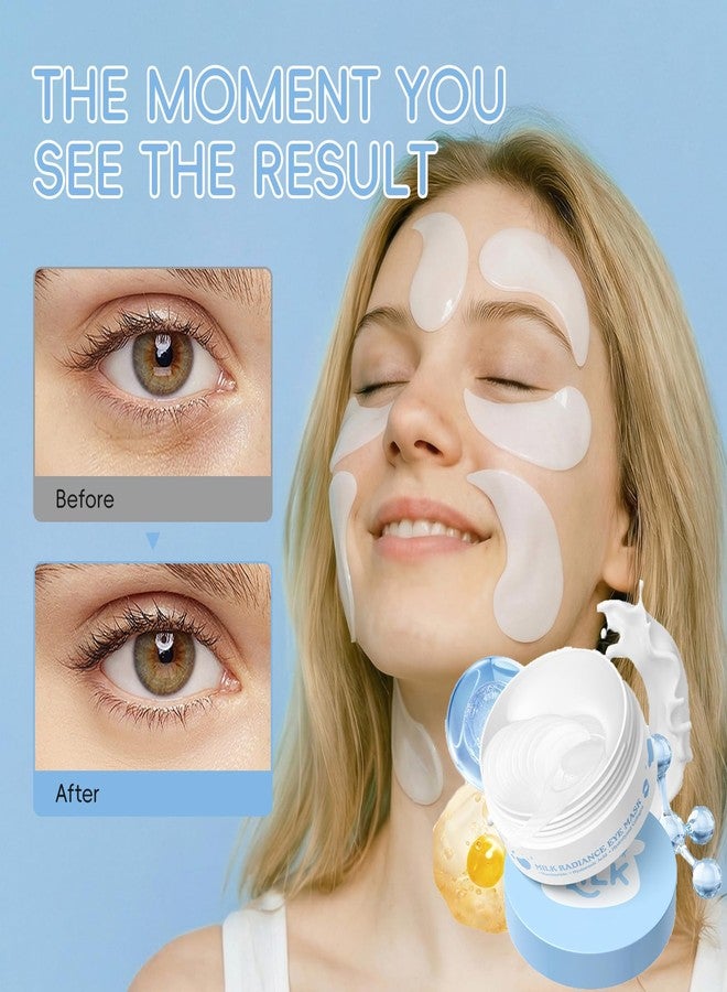 AKARY Milk Under Eye Patches 60PCS, for Dullness, Fine Lines & Dryness, Hydrating Eye Pads with Hyaluronic Acid, Firming & Nourishing, Enhance Elasticity, Radiant Glow, Mask Skincare for Women & Men - Image 2