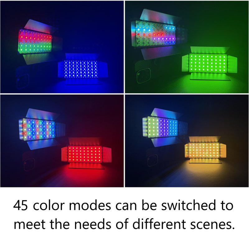 مصباح دائري مربع LED مع مشبك، إضاءة USB قابلة للشحن، أضواء RGB متعددة الألوان - Image 4