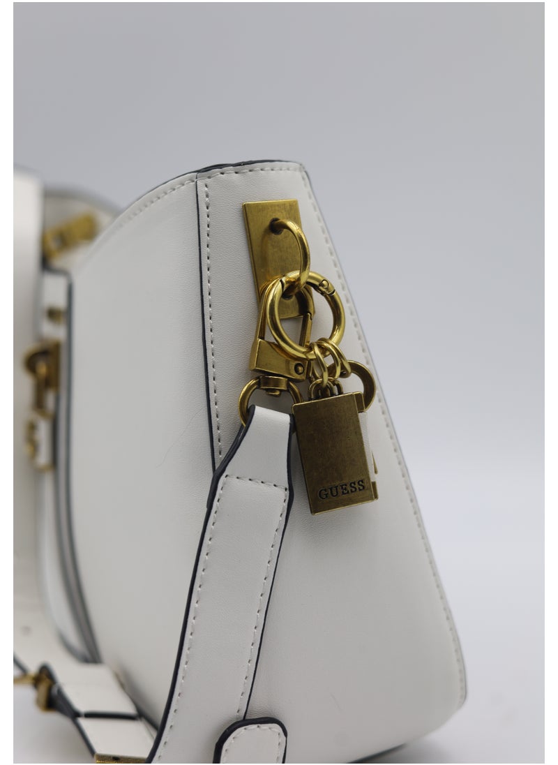 GUESS - GUESS GINEVRA NUDE SHOULDER BAG White - Image 1