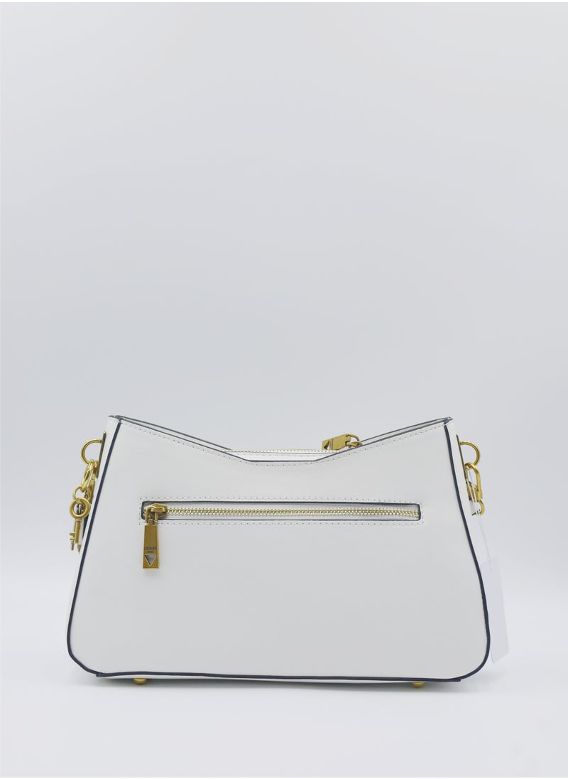 GUESS - GUESS GINEVRA NUDE SHOULDER BAG White - Image 1