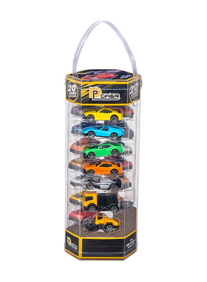 D-Power Diecast Cars Pack: 1:64 Scale Metal Alloy Die-cast Vehicles Collection with Storage Carrying Tub 20-Piece Multicolour | Built with a durable die-cast alloy body, these vehicles are designed, for playtime, ensuring long-lasting excitement for kids of all ages-ASSORTED  - Image 4