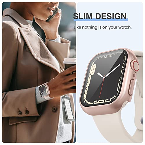 Tensea [3PCS for Apple Watch Screen Protector Case 44mm SE 3/SE 2rd Generation/SE/Series 6/5/4 Accessories, iWatch Protective Face Cover for Women Men, Bumper Tempered Glass for iPhone Watch 44 mm - Image 4