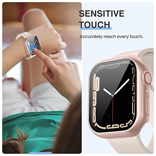 Tensea [3PCS for Apple Watch Screen Protector Case 44mm SE 3/SE 2rd Generation/SE/Series 6/5/4 Accessories, iWatch Protective Face Cover for Women Men, Bumper Tempered Glass for iPhone Watch 44 mm - Image 5