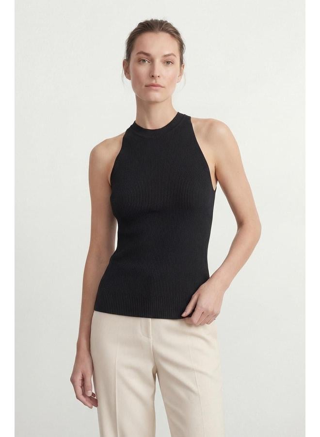 Soul Women's Round Neck Sleeveless Blouse - 31860BLZ - BLACK - Image 1