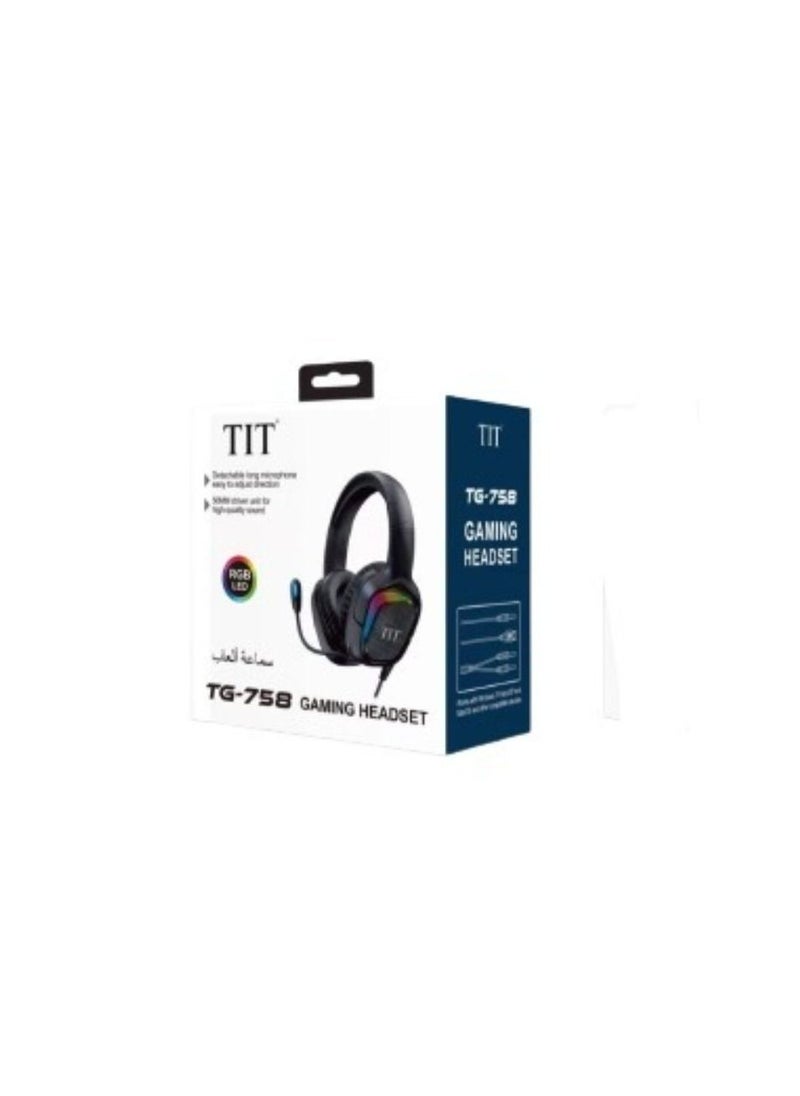 TIT - Gaming Headset TG-758 Virtual 7.1 surround sound enhanced in all PlayStation games 3D sound mode that gives accurate sound from every direction in compatible games. Dedicated audio modes that let you - Image 1