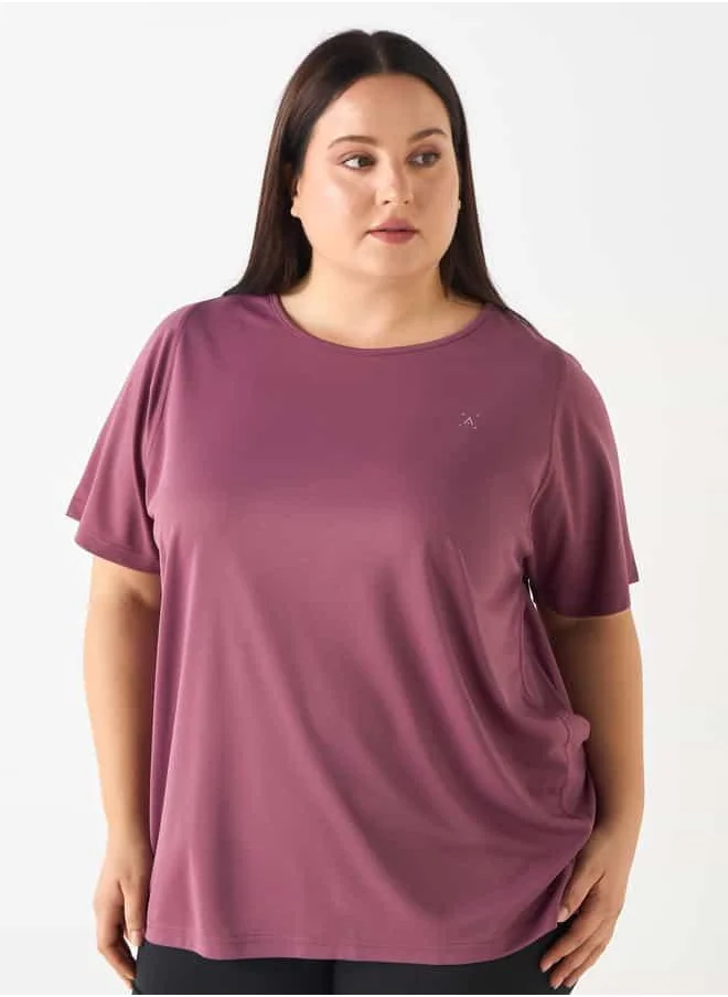 ADOT Round Neck T-shirt with Short Sleeves