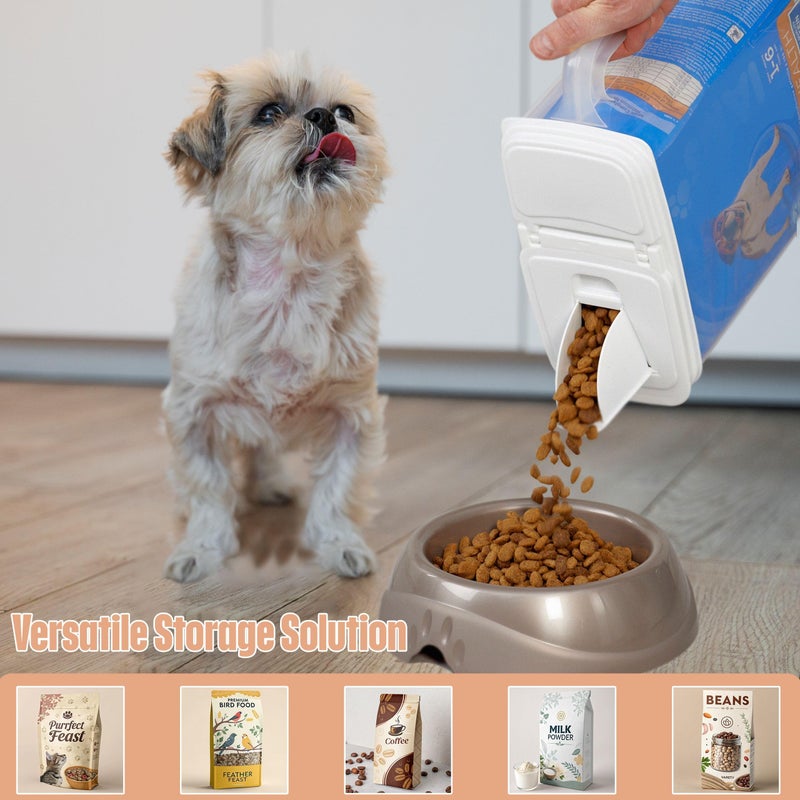 Buddeez Pet Food Storage Container - 8 Quart Capacity Dog / Cat Food & Bird Seed Container with Durable EZ Grip Handle, Flip Gray Lid (includes 1 Cup Clear Scoop) - Image 2