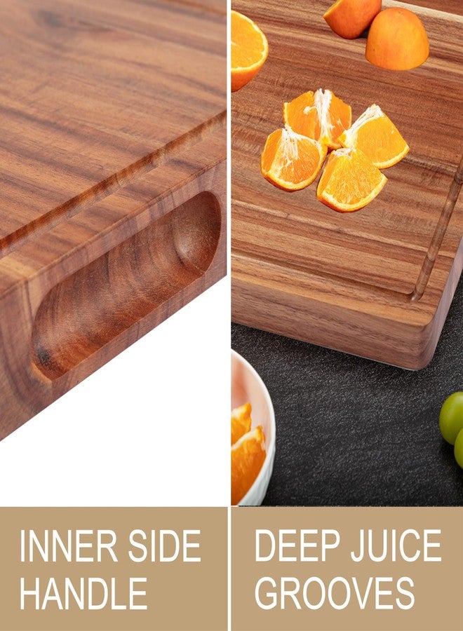 GAOMON 20 Inch Large Acacia Wood Cutting Board 1.5" Thick, Reversible Wooden Cutting Board for Kitchen, Charcuterie Board Cheese Board with Deep Groove, Chopping Board for Meat, Vegetables, Fruit - Image 3