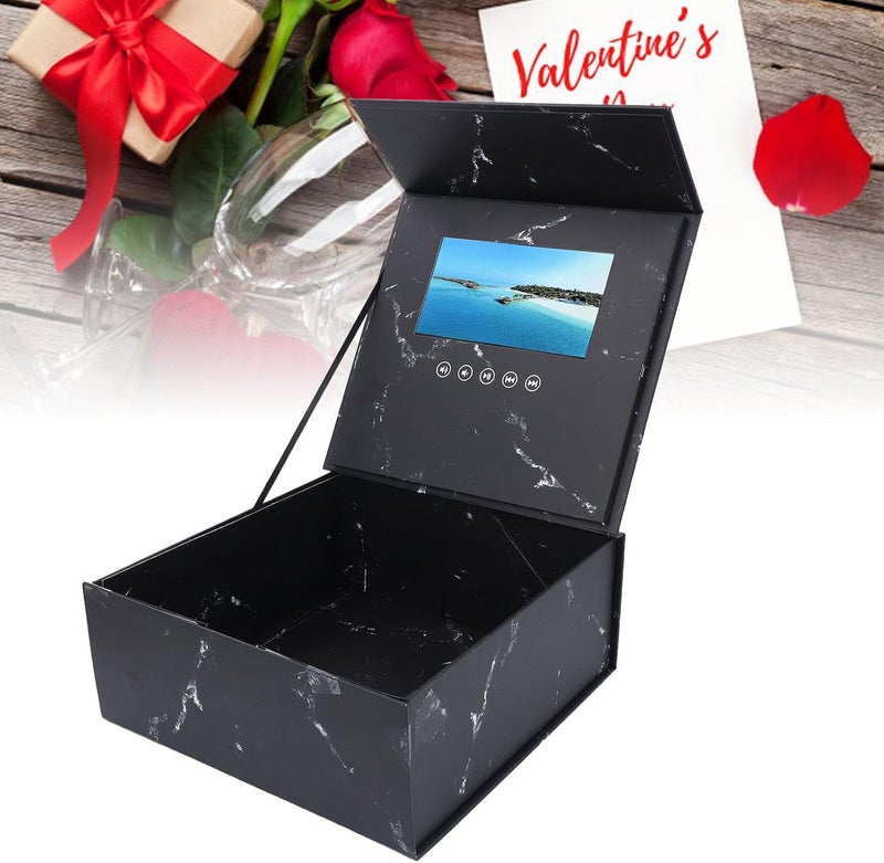 Dpofirs Video Greeting Card with 7 Inch LCD Display & Speaker, Personalized DIY Present Box with 128M Memory for Anniversary Birthday Valentines Day Gift - Image 4