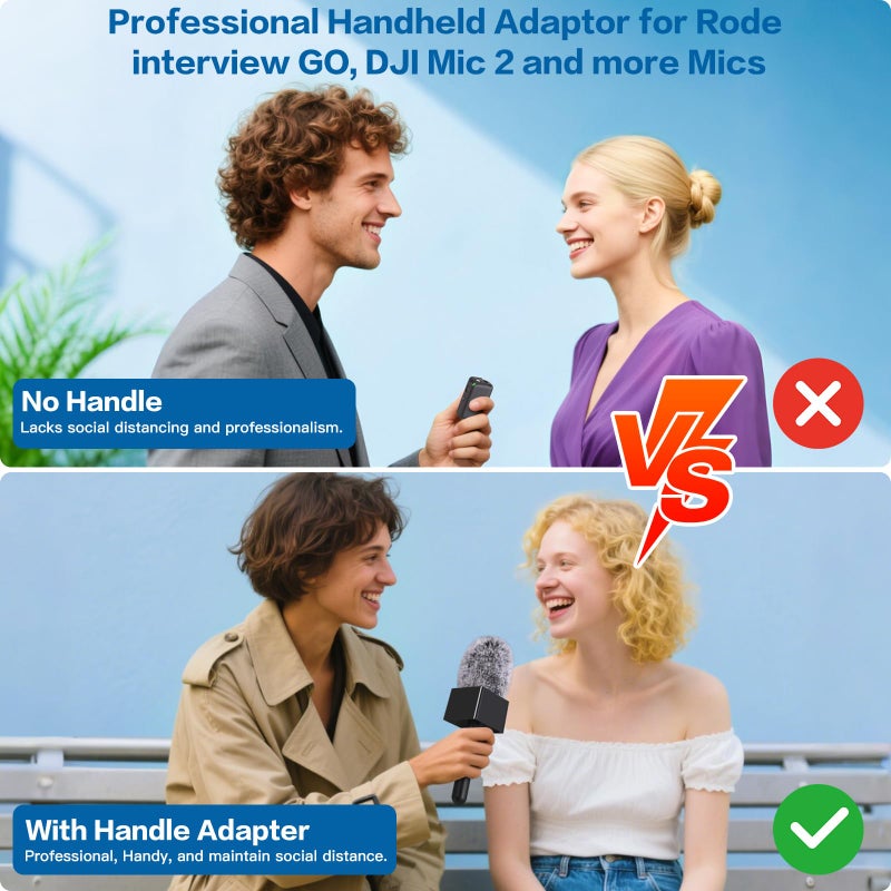 ZealSound Mic Handle for DJI Mic Mini/2/3, RODE Wireless GO 2/3, Hollyland Lark M1/C1, BOYA Mini & More, Wireless Lavalier Microphone Holder for Interviews, Vlogging, YouTube, TikTok, Reporting - Image 5