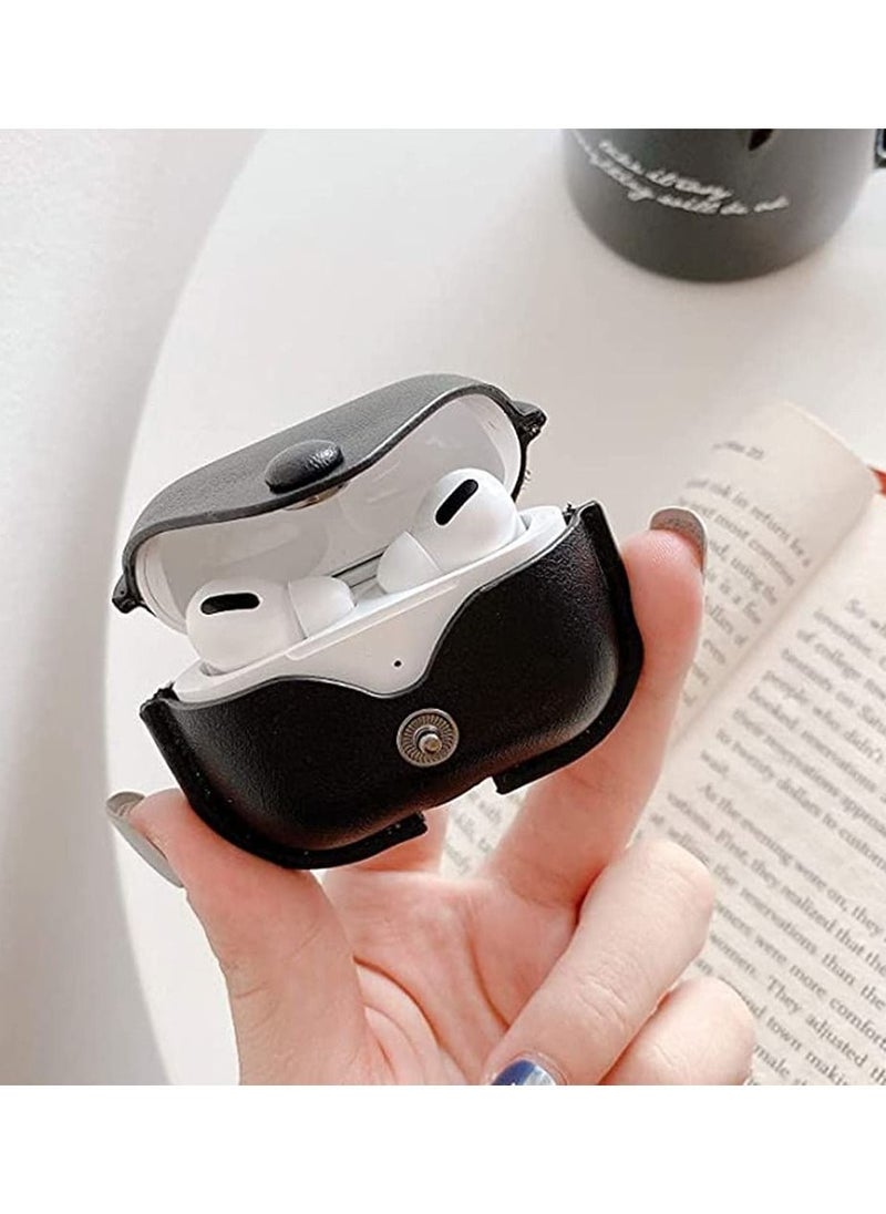 Generic Genuine Leather Case Compatible with AirPods Pro Case, Protective Cover for Apple AirPods pro Case Headphones EarPods, Soft Leather Cover with Keychain Hook  - Image 4