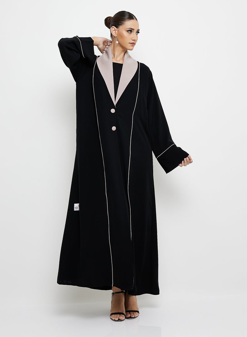 Rosette Abaya Abaya Blazer with Collar design Button Style - Image 1