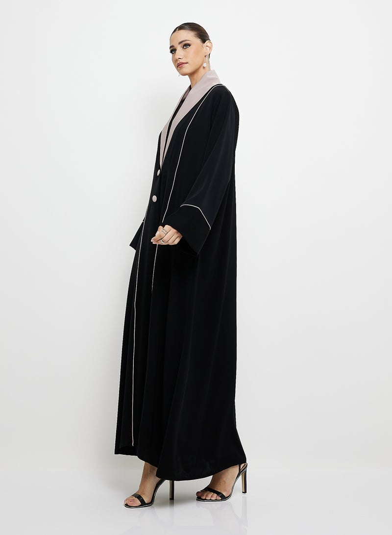 Rosette Abaya Abaya Blazer with Collar design Button Style - Image 2