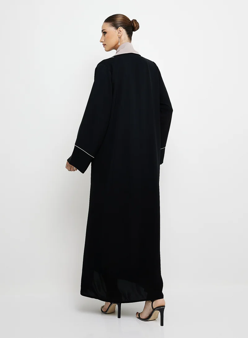 Rosette Abaya Abaya Blazer with Collar design Button Style