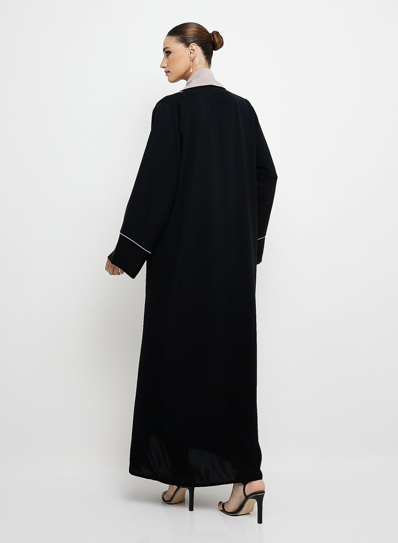 Rosette Abaya Abaya Blazer with Collar design Button Style - Image 3