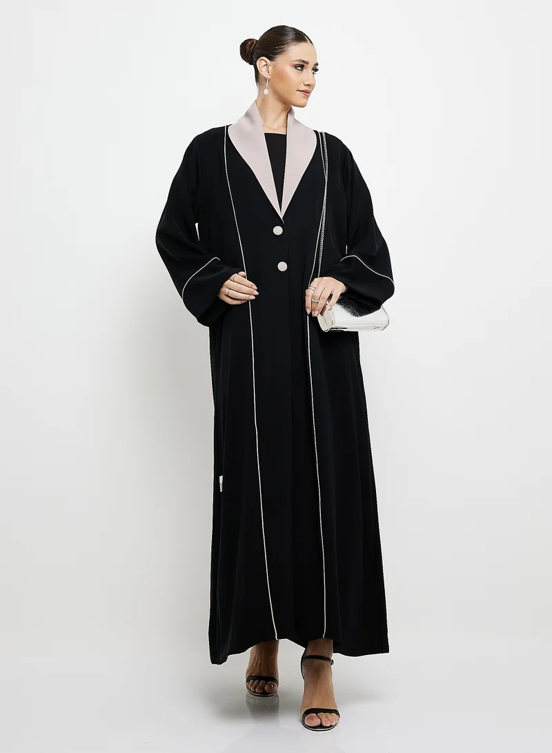 Rosette Abaya Abaya Blazer with Collar design Button Style
