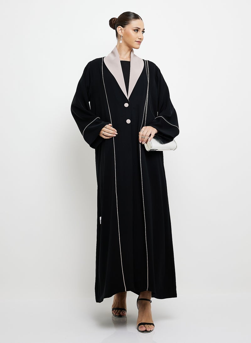 Rosette Abaya Abaya Blazer with Collar design Button Style - Image 4