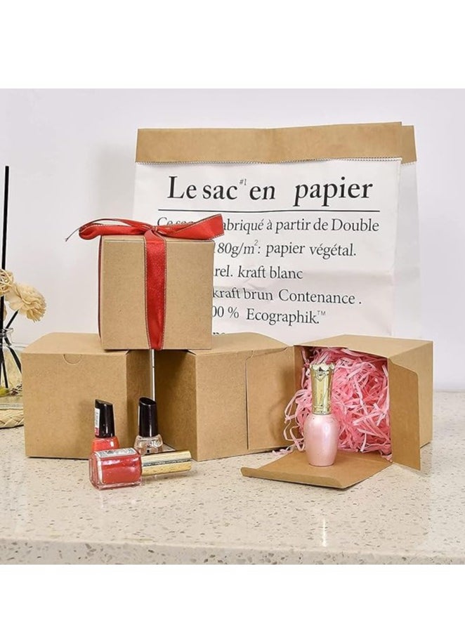 DIOTTI Gift Boxes, Gradient Gift Box with Lid Recycled Kraft Paper Favor Boxes Bridesmaid Proposal Boxes Christmas Gift Box for Bridesmaids Proposal, Crafting, Cupcake, Wedding (25 pcs, 8 * 8 * 8 cm,Brown)  - Image 3