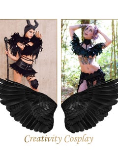 KASTWAVE 100PCS Black Feathers, Natural Goose Feathers Decoration, Assorted Colorful 6 7 8 Inch / 15 20CM, Feather for Clothing Decoration DIY Crafts Festival (Black)  - Image 2
