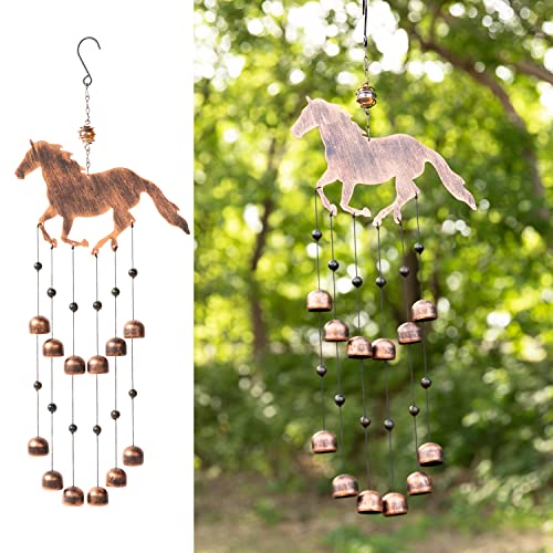 Dawhud Direct 24-inch H Galloping Horse Wind Chimes for Outside Unique - Moon Decor - Galloping Horse Windchimes - Outdoor Decorations - Garden Decoration, Gift for Women, Mom, Grandma, Unisex - Image 1