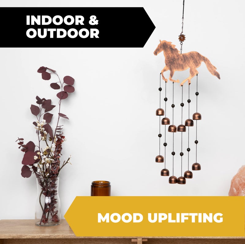 Dawhud Direct 24-inch H Galloping Horse Wind Chimes for Outside Unique - Moon Decor - Galloping Horse Windchimes - Outdoor Decorations - Garden Decoration, Gift for Women, Mom, Grandma, Unisex - Image 5