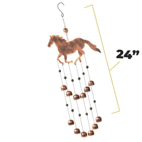 Dawhud Direct 24-inch H Galloping Horse Wind Chimes for Outside Unique - Moon Decor - Galloping Horse Windchimes - Outdoor Decorations - Garden Decoration, Gift for Women, Mom, Grandma, Unisex - Image 4