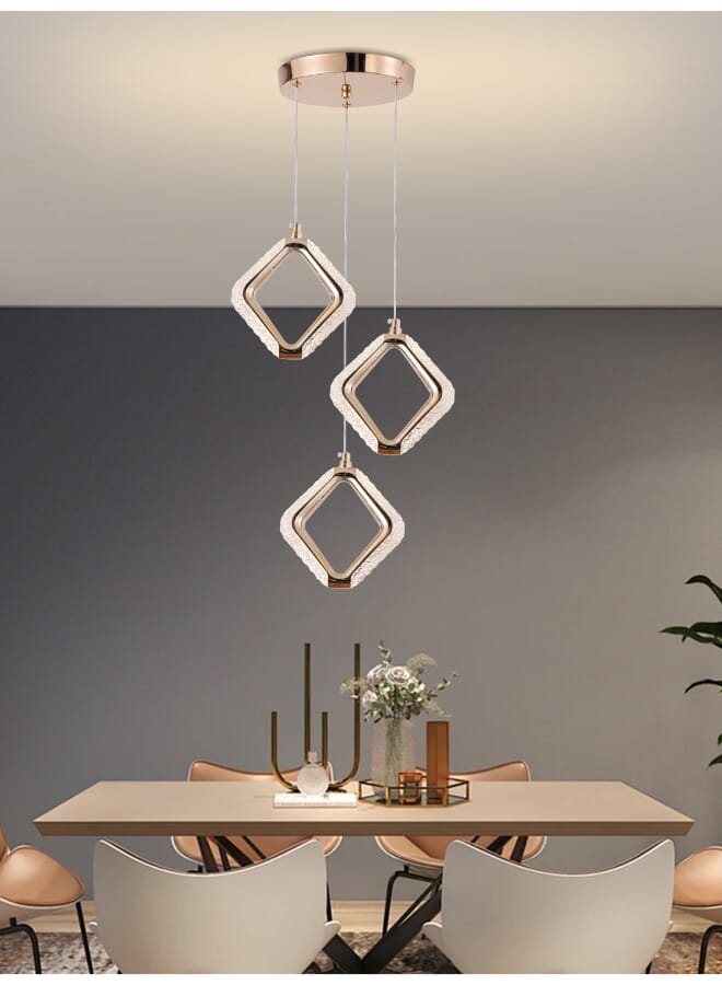 بيست باور ثريا سقف LED مودرن 9893-3 – 21 واط | 3 لمبات إضاءة معلقة بثلاثة ألوان | مصباح موفر للطاقة بسلك قابل للتعديل 180 سم – للمجالس، غرف النوم، غرفة الطعام - Image 1