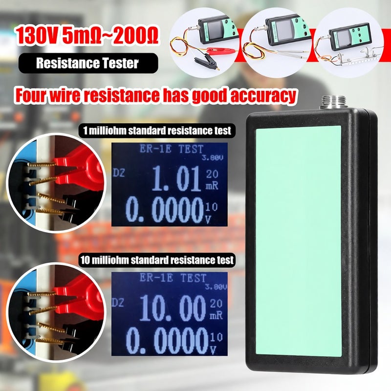 130V 5mΩ~200Ω Handheld Four-wire Battery Internal Resistance Tester Multifunctional Battery Voltage Internal Resistance Tester Nickel-metal Hydride Button Lithium Battery Tester - Image 4