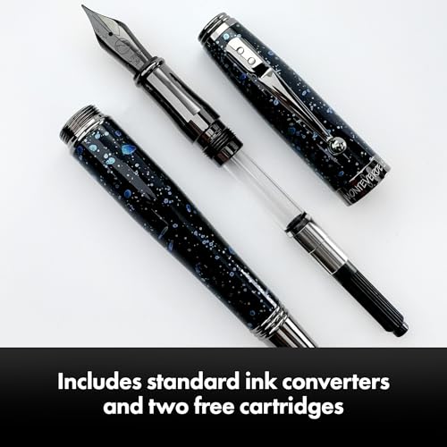 Monteverde Invincia Vega Starlight Blue Fountain Pen - Broad Nib, Premium Writing Instrument, Elegant Design - Image 4