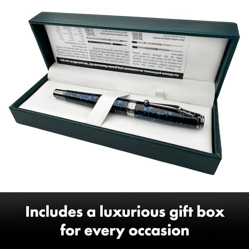 Monteverde Invincia Vega Starlight Blue Fountain Pen - Broad Nib, Premium Writing Instrument, Elegant Design - Image 3