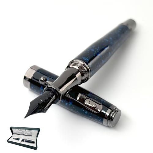 Monteverde Invincia Vega Starlight Blue Fountain Pen - Broad Nib, Premium Writing Instrument, Elegant Design - Image 1