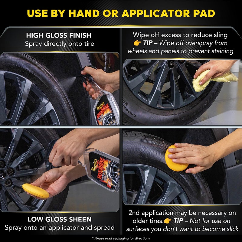 Meguiar's G1224 Hot Shine Tire Spray - 24 Oz Spray Bottle - Image 4