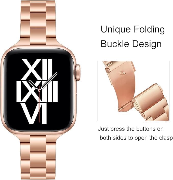 Ofrdncy Slim Metal Band Compatible For Apple Watch Band 49mm 46mm 45mm 44mm 42mm 41mm 40mm 38mm, Premium Stainless Steel Apple Watch Strap for iWatch Ultra 2/1 Series 1-11 SE - Image 1