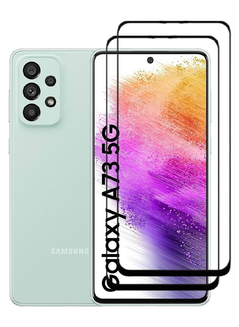 AINA 2 Pieces Tempered Glass Screen Protector 5D Designed For Samsung Galaxy A73 5G Full Glue Edge to Edge Full Screen Coverage And Bubble Free - Image 1