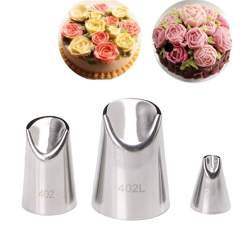 FantasyDay 3 piece Stainless Steel Piping Tips Piping Nozzles Cake Decorating Supplies Cookies Cupcake Icing Decorating Supplies Decorating Kits Frosting Icing Tips Baking Set Tools