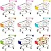 Flahard 9 Pcs Mini Shopping Cart Tiny Supermarket Handcart Desk Shopping Cart Toys Bulk for Kids Desk Decoration Doll House Cosplay Accessory 9 Colors - Image 2