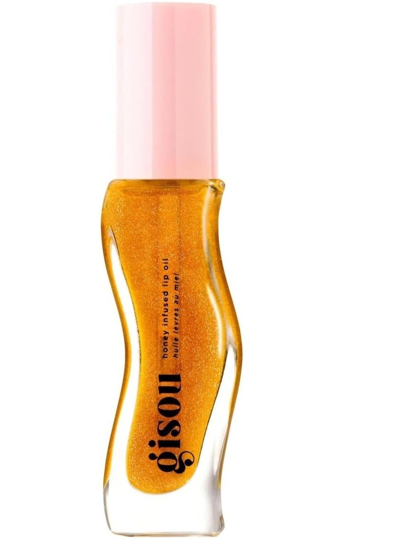 Gisou Gisoo Golden Shimmer Glow Lip Oil Honey Rich - Naturally Hydrating, Nourishing and Enhancing Formula for Luxurious Lips 0.27 fl oz 8 ml  - Image 1